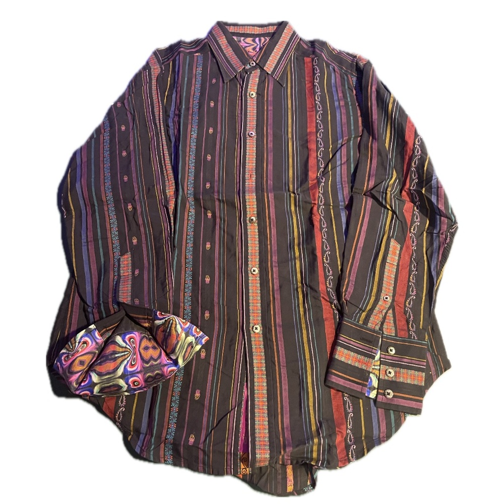 VTG Robert Graham Shirt Mardi Gras Voodoo Skulls Button Up